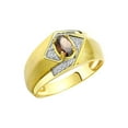 thumbnail image 3 of RYLOS Mens Rings 14K Yellow Gold Ring 6X4MM Oval Shape Gemstone & Diamond Ring Smoky Quartz June Birthstone Rings For Man Gold Rings Size 9, 3 of 7