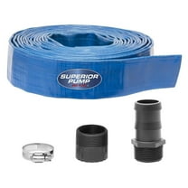 Superior Pump 99621 25 Foot Lay Flat Discharge 1 1/2" Hose Kit for Water Sump Pumps, Blue, 9.1” x 9.1” x 3”