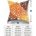 thumbnail image 5 of Orange Yellow Borwn Pillow Covers 20X20 Inch Dahlia Floral Geometric Decorative Pillow Cases Set of 2 Fall Flower Geometry Thanksgiving Autumn Throw Pillows Home Decor For Sofa Bedroom Living Room, 5 of 6