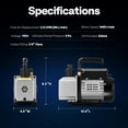 thumbnail image 6 of SPECSTAR 3.5 CFM 1/4 HP 110V Single Stage HVAC Vacuum Pump for R134a R12 R22 R502 R410a Systems, Auto AC Vacuum Pump for Air Conditioner Servicing Resin Degassing with Oil Bottle, 6 of 7