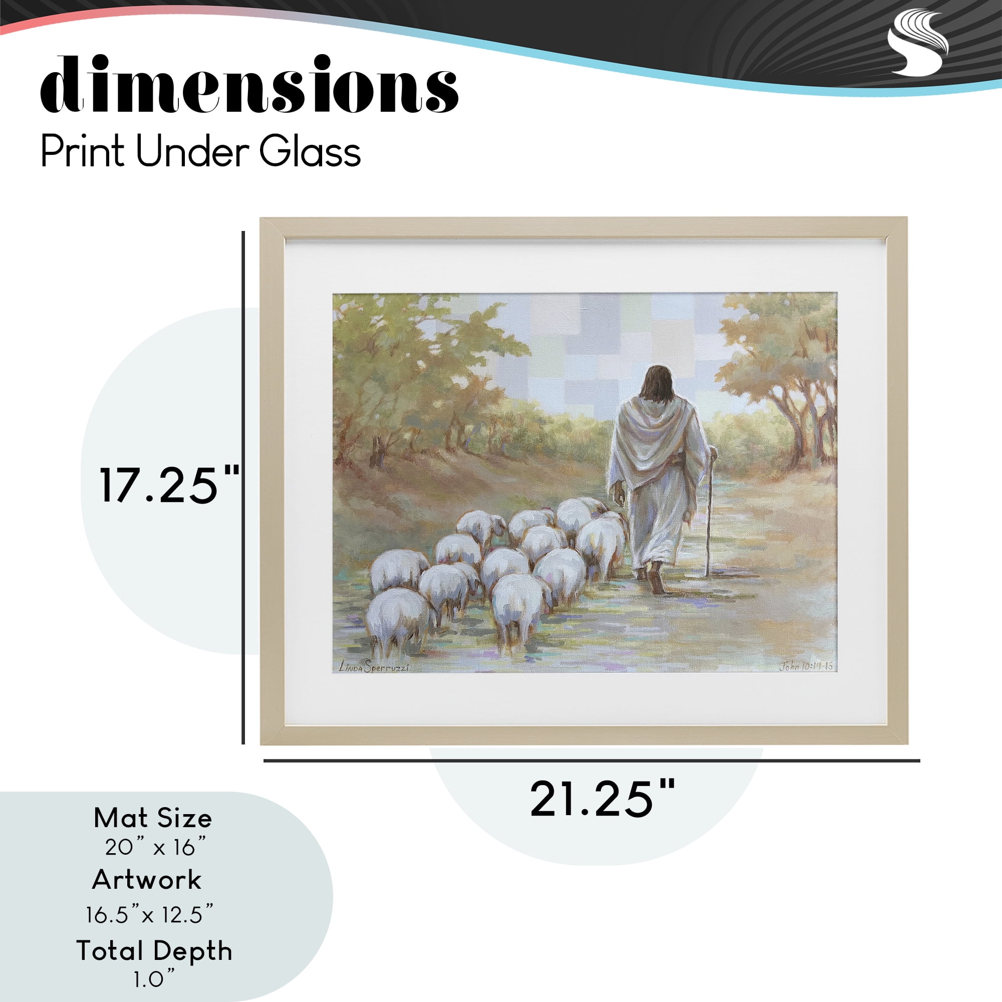 Stupell Industries Lead On Good Shepherd Birch Framed Print Under Glass, design by Linda Sperruzzi
