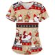 thumbnail image 4 of Puntoco Navidad Moda Mujer Cuello en V Casual Manga corta Impreso Bolsillos Señoras tops Blusa Puntoco Puntoco-5024, 4 of 5