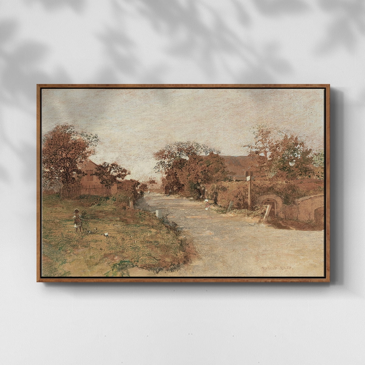 Vintage Animal Print-IX By Wexford Home Framed in Walnut Wood Gallery Wrapped Canvas 25 in. x 37 in.