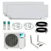 Daikin 2-Zone (9,000 BTU + 9,000 BTU) CIRRA Series Mini Split Air Conditioner Heat Pump System with 15 ft. Installation Kit and Wall Bracket
