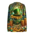 thumbnail image 4 of Uootdi Women's St Patrick's Day Tops Clover Print Half Zip Front Long Sleeve Tops Soft Relaxed Fit Festive Parade Wear Holiday Celebration Outfits Gift, 4 of 5