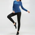 thumbnail image 2 of facefd sous-Vêtements Thermiques d'Automne pour Femmes Col Rond Couche de Base Manches Longues Haut Serré Chaud Entraînement Physique Course Yoga Entraînement Violet P Noir et Gris P, 2 of 6