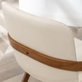 thumbnail image 2 of FOWEOAIU Modern Dining Chairs,Leather Upholstered Walnut Wood Kitchen Dining , Beige (Set of 2) ﻿, 2 of 13