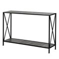 thumbnail image 7 of Hassch Simple Style Entryway Table with Iron Frame, Narrow Console Sofa Table with Open Shelf for Foyer,Living Room, Black, 7 of 7