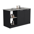 thumbnail image 5 of Depot E-Shop Kitchen Island with Large Countertop, Open Storage Shelves/Double Door Cabinet, 5 of 6