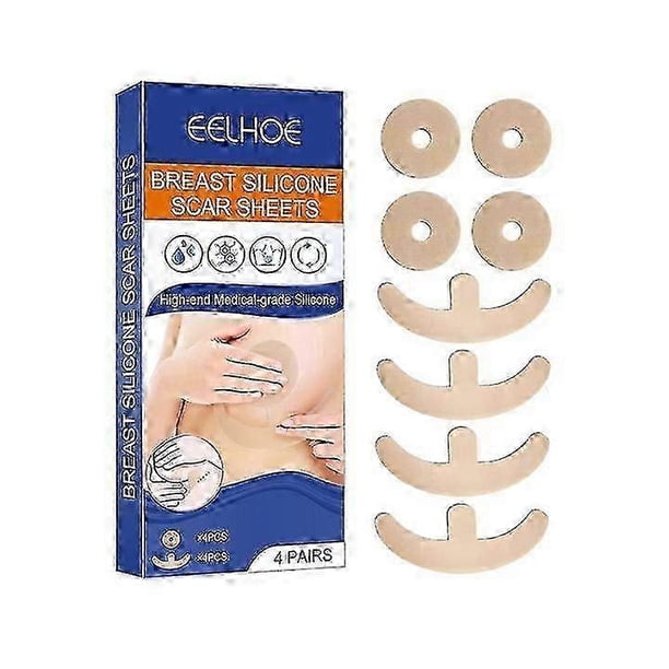 8 Pack Silicone Scar Sheets For Breast Reduction Surgery Aftercare With 4 Areola Strips And 4 Anchor Strips