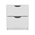 thumbnail image 4 of Double Drawer Nightstand 19"H, Bedside Table, White, 4 of 7