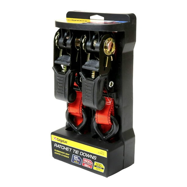 2 Pc Set 15' X 1" Ratchet Tie Down Motorcycle Dirt Bike Strap 1500lbs