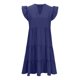 thumbnail image 5 of Vestido de Verano de Manga Corta para las Mujeres Moda Casual Cuello en V Vestido con Ruffles, Poliéster Ligero de Color Sólido para Fiestas, Bodas Y Diario, 5 of 7