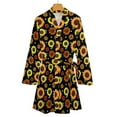 thumbnail image 6 of Sunflower Polka Dots Pajama Robe V Neck Vintage Floral Print Bathrobe Woman Long Sleeves Fashion Pajamas Robes Casual Dresses, 6 of 7