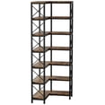 thumbnail image 7 of YYAo Storage Organizer Bookcase, Display Rack Shelves,7-Tier Corner Bookshelf Corner Bookcase Storage Display Rack, Brown, 7 of 7