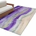 thumbnail image 2 of Purple Coastal Runner Rug 2.7x5 FT, Non Slip Entryway Carpet, Summer Beach Nautical Abstract Art Washable Soft Floor Carpet Entrance Mat Non-Shedding Throw Rug for Hallway Laundry Room Bedside, 2 of 9