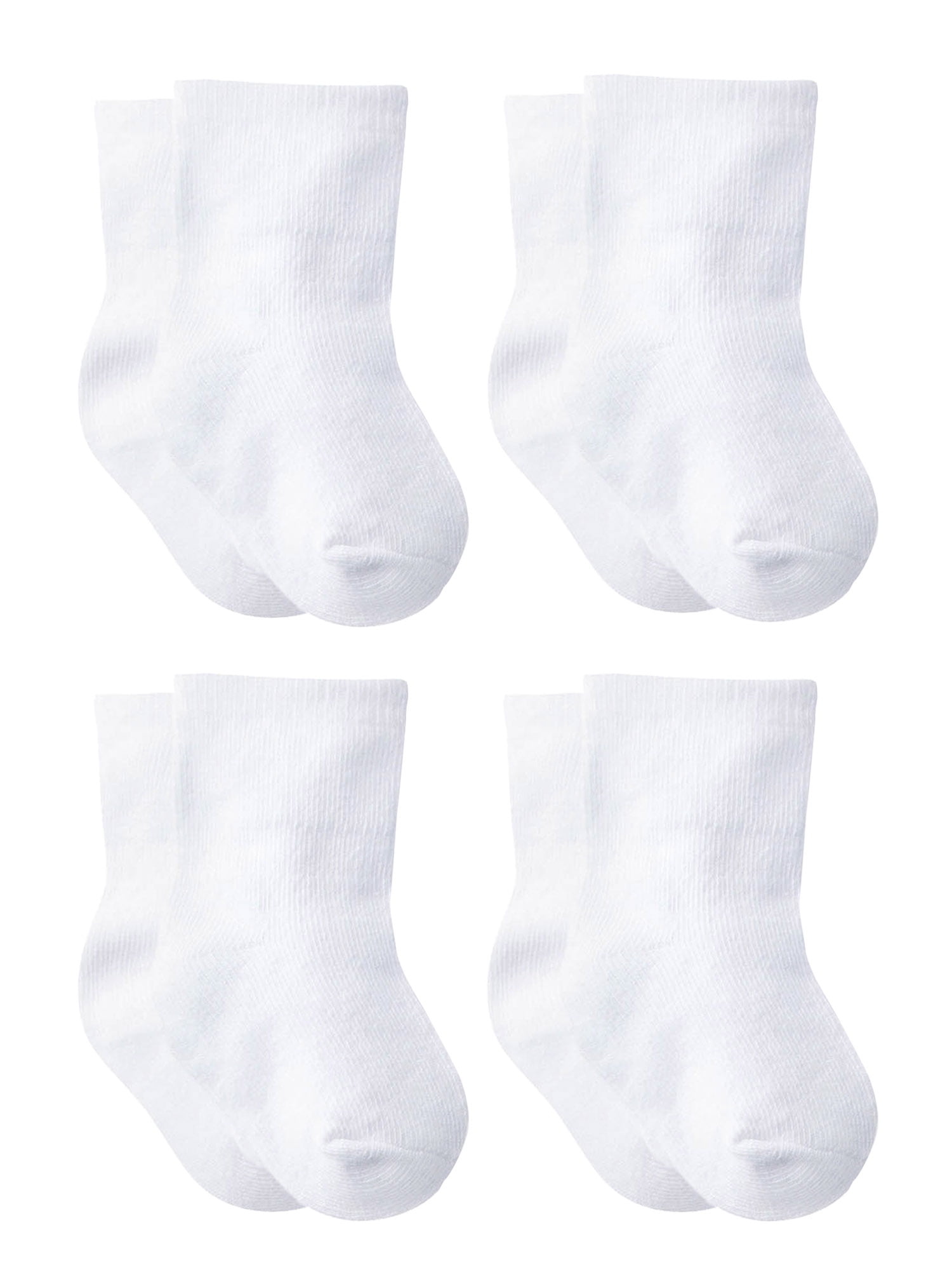 Gerber Baby Boys and Girls Unisex WiggleProof Jersey Crew Socks, 4