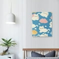 thumbnail image 2 of ZFLMY Cute Cat Cloud Canvas Print Wall Art Decor for Mother's Day, Home Office Decoration Gift, Fashion Kitchen Pictures, Living Room Bathroom Bedroom 16x20in, 2 of 5