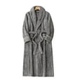 thumbnail image 2 of Matching Robes for Couples Soft Plush Bathrobes Fuzzy Robe Bath Pjs Warm Long Sleeve Long Winter V Neck Thick Pocket Spring Flannel Bathrobe, 2 of 8