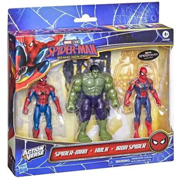 Marvel ActionVerse Spider-Man, Hulk & Iron Spider Action Figure