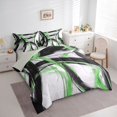 thumbnail image 2 of Homewish Swirl Lines 7 Pieces Full Size Bedding Sets,Abstract Geometric Full Size Bed in a Bag,Green Black,Light Gray Reversible, 2 of 8