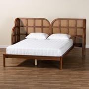 Baxton Studio Cascadia Mid-Century Platform Bed, Queen, Walnut Brown