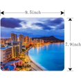 thumbnail image 5 of Gaming Mouse Pad Honolulu Hawaii Skyline of Diamond Head Volcano Including The Hotels and Buildings on Waikiki Beach Non-Slip Rubber Mouse Pad for Computers, Office 9.5 Inch x 7.9 Inch, 5 of 10