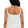 thumbnail image 3 of INSPIRE CHIC Women's Square Neck Cami Vest Shelf Bra Adjustable Spaghetti Strap Tank Camisole XS White, 3 of 5