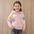thumbnail image 3 of Zpanxa Girls Colorful Fuzzy Polka Dot Hooded Zip Up Cardigan Sweater Button Front Long Sleeve Casual Outerwear Sweaters for Girls, 3 of 8