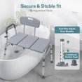 thumbnail image 6 of 500lb Heavy Duty Shower Bench, Tool-Free Tub Transfer Bench with Arms & Back, Height Adjustable Handicap Shower Seat, Non-Slip Bath Safety Chair for Elderly & Surgery-Gray, 6 of 19