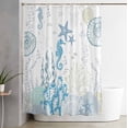 thumbnail image 2 of Shower Curtain, Blue Ocean Coral Shell Starfish Waterproof Shower Curtain Set with Hooks for Bathroom Showers,Stalls and Bathtubs,60x72In Seahorse Jellyfish Marine Life, 2 of 9