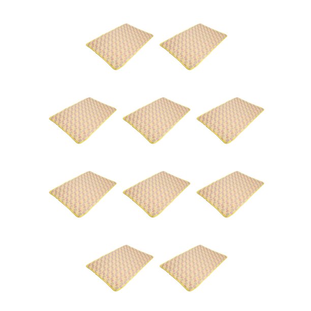 Methold Tela de algodón Pet Ice Mat Summer Sleeping Dormitorio lavable Piso Acostado Dormir Cooling Pad Cojín Accesorios Amarillo Amarillo S 10Conjunto