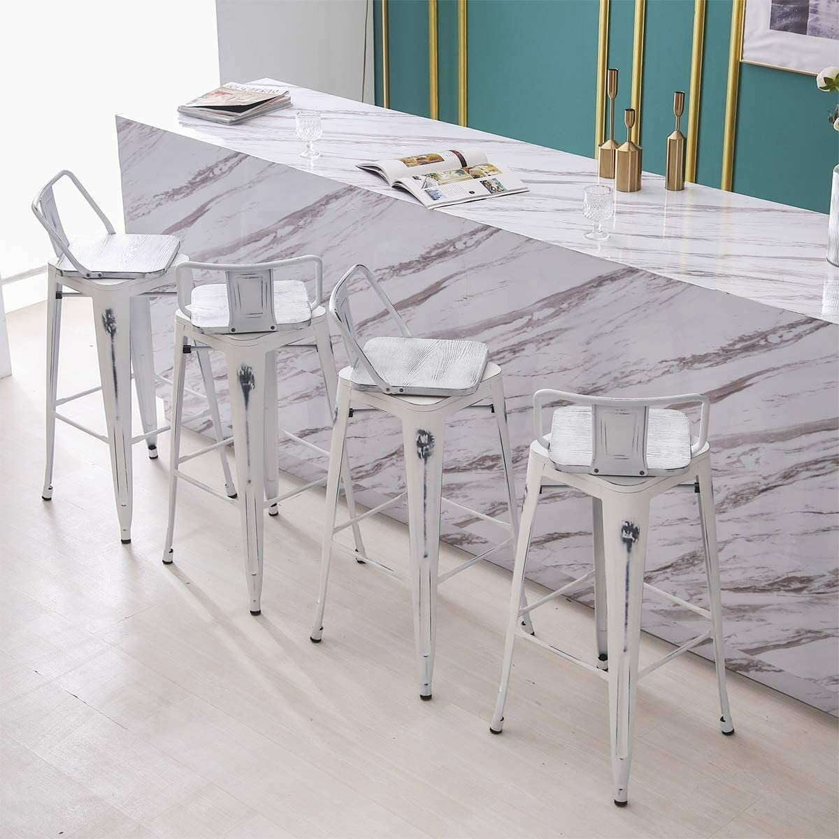 Kaleo Swivel Solid Wood Counter & Bar Stool