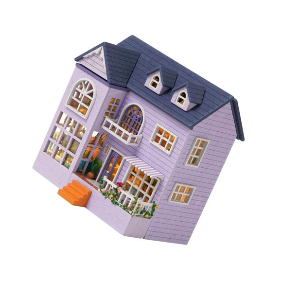 Handmade DIY Miniature Dollhouse Kit 3D Building Puzzle Birthday accessories 3D Wooden Puzzle Gifts Style B