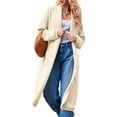 thumbnail image 5 of Lapel Womens Open Front Oversized Chunky Fuzzy Sweater Coats Long Cardigan, 5 of 6