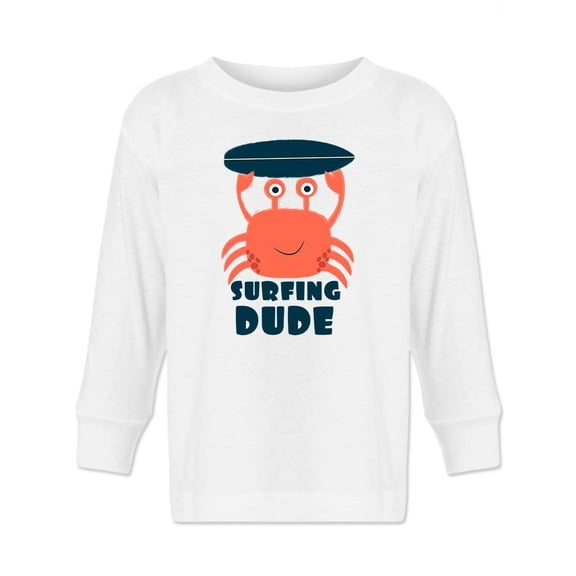 Surfing Crab Dude Long Sleeve Toddler -Image by Shutterstock, 2 Toddler