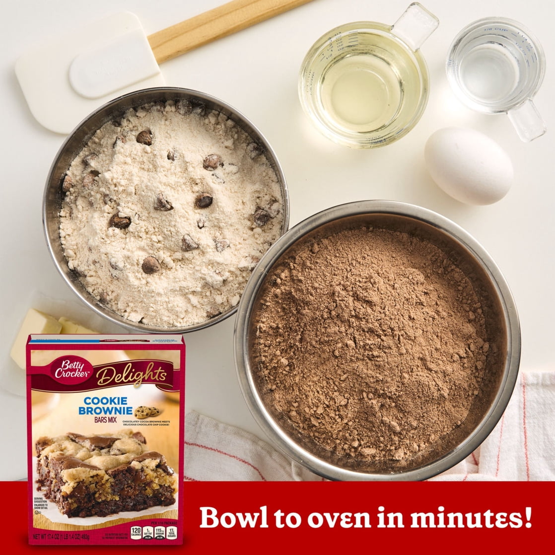 (8 pack) Betty Crocker Delights Cookie Brownie Bar Mix, 17.4 oz.