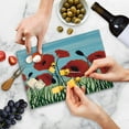 thumbnail image 5 of Poppy Cutting Board, Digitally Generated Floral Graphic with Grass and Filed Flowers, Decorative Tempered Glass Cutting and Serving Board, in 3 Sizes, by Ambesonne, 5 of 5
