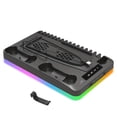 thumbnail image 1 of Support de Refroidissement PS5 avec Lumières LED, Station de Recharge Double pour Manettes avec Support pour Casque et Rangement pour CD, 1 of 11