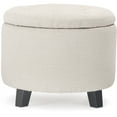 thumbnail image 5 of Finch Bennett Upholstered Button Tufted Storage Ottoman for Small Space, Ivory, 5 of 5