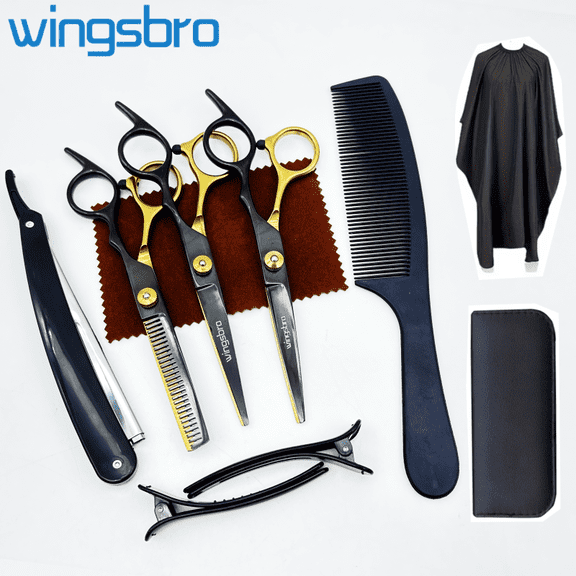 Haircutting Scissors Kit, wingsbro 6.7 inches Hairdressing Shears Set for Barber