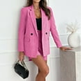 thumbnail image 6 of purcolt Blazer Sets Women 2 Piece Outifits Open Front Lapel Casual Blazer Jackets and Shorts Set Elegant Work Office Business Suits, 6 of 9