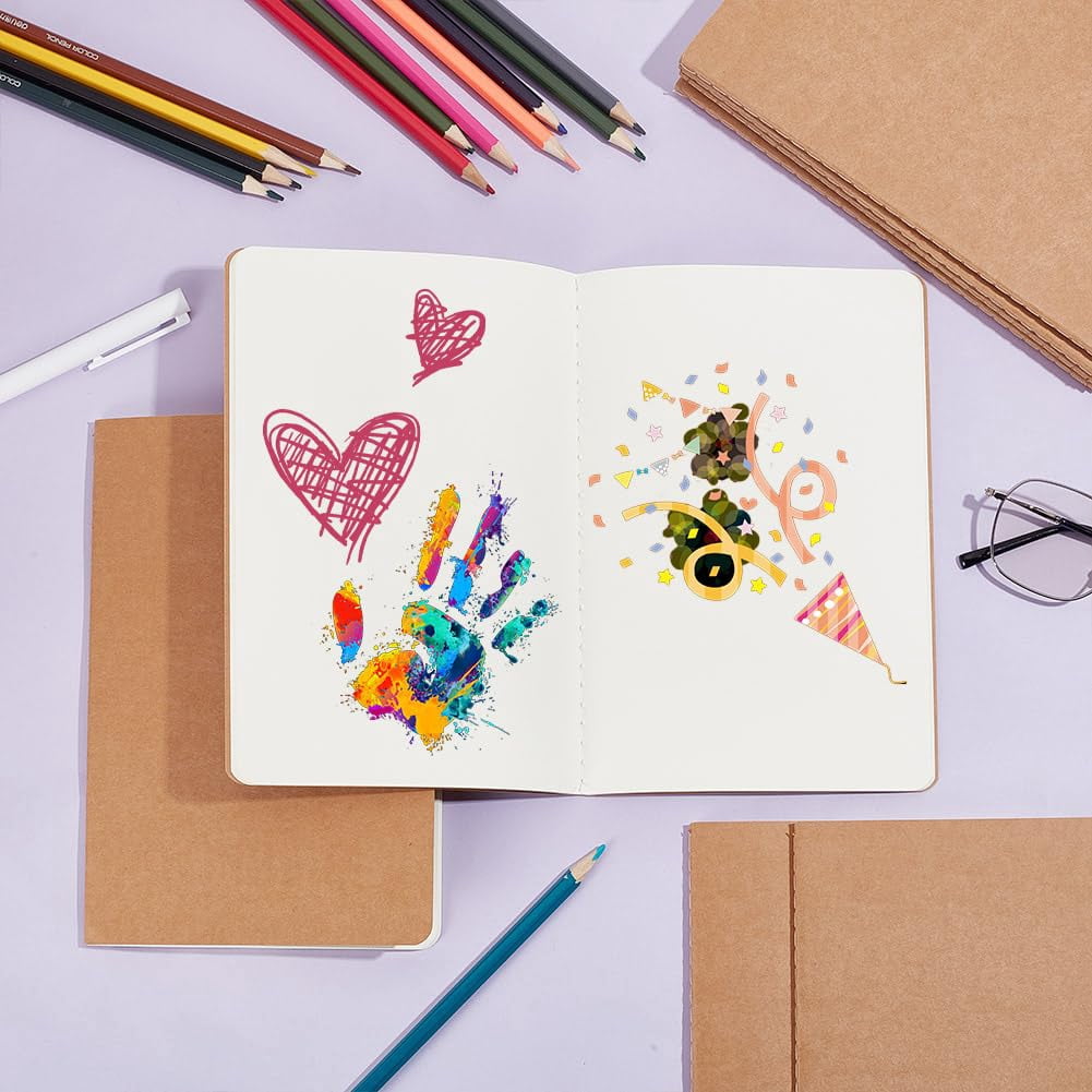 10 Pcs Notebook Journals for Travelers 30 Pages Burlywood Blank Writing Diary Subject Notebooks Thick Kraft Paper Notebook Travel Journal Set Office Planner 5.5x8.3inch A5 Size 10pcs
