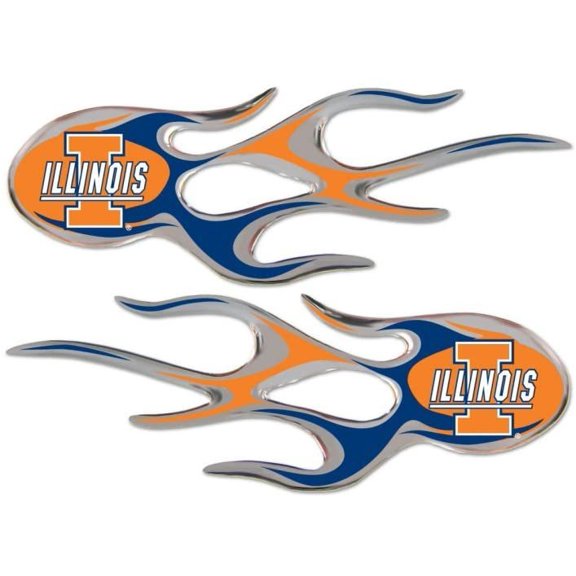 NCAA Illinois Illini Micro Flame Graphics Decal Pack of 2