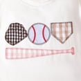thumbnail image 5 of NOLDARES Baby Girl Summer Outfit Short Sleeve Embroidery Plaid baseball Print T-shirt Toddler Girl Summer Clothes Short Set(A1-Pink,6-12 Months), 5 of 9