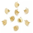 thumbnail image 5 of U8MO 10 Gold 304 Stainless Steel Filigree Flower Earring Post Loop Stud Findings 17mm, 5 of 9