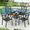 Dining Chairs*4+Table, variant on SUNCROWN 7-Piece Outdoor Dining Set Metal Swivel Cushioned Chairs Patio Furniture Sets with Steel Slat Bistro Table for Backyard, Lawn, Garden