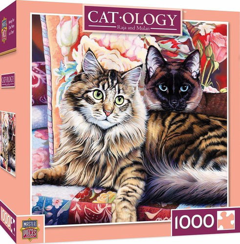 MasterPieces Cat-ology Jigsaw Puzzle Raja and Mulan 1000 Pieces Featuring Art by Jenny Newland 
