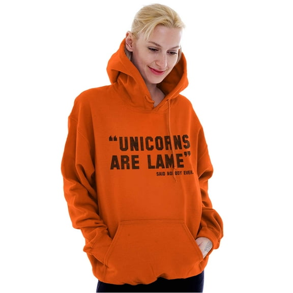 Unicorns Are Lame Said Nobody Ever Women Plus Size Graphic Pullover Hoodie Brisco Brands 2X