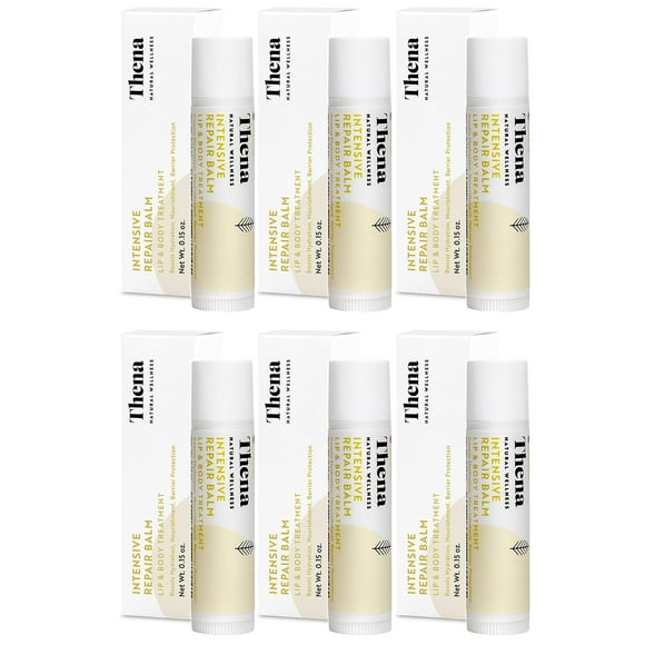 Organic Lip Treatment Balm Ultra Hydrating & Nourishing Care for Dry, Chapped, Cracked Lips & Skin, Visibly Smooths Wrinkles & Fine Lines, Natural Skin Care, 6 Pack Gift Set, W
